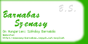 barnabas szenasy business card