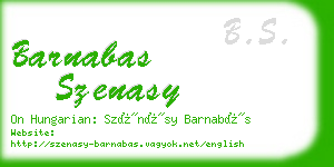 barnabas szenasy business card